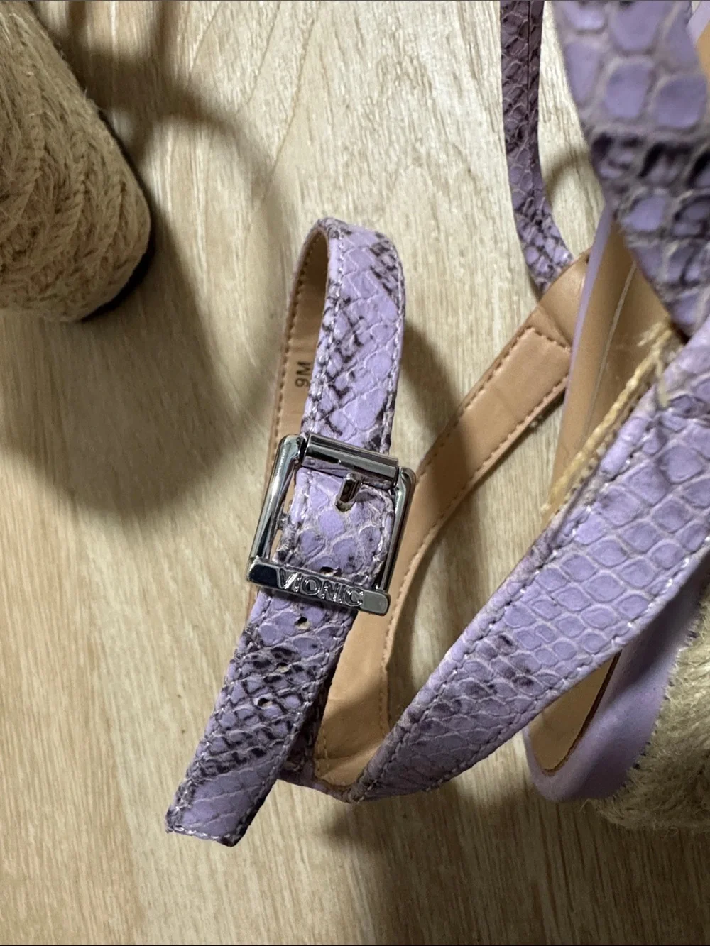 Vionic Lilac Strappy Espadrille Wedge Sandals